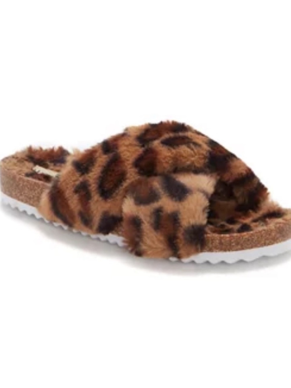 NIB Lucky Brand size 9 Marina Onca Jazz Fur crisscross slipper sandals